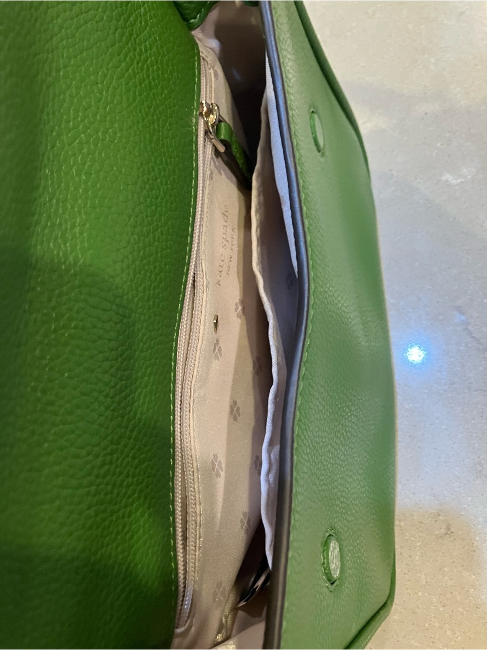 Kate Spade New York Run Around Green Pebbled Leather Crossbody Bag - Picture 6 of 6